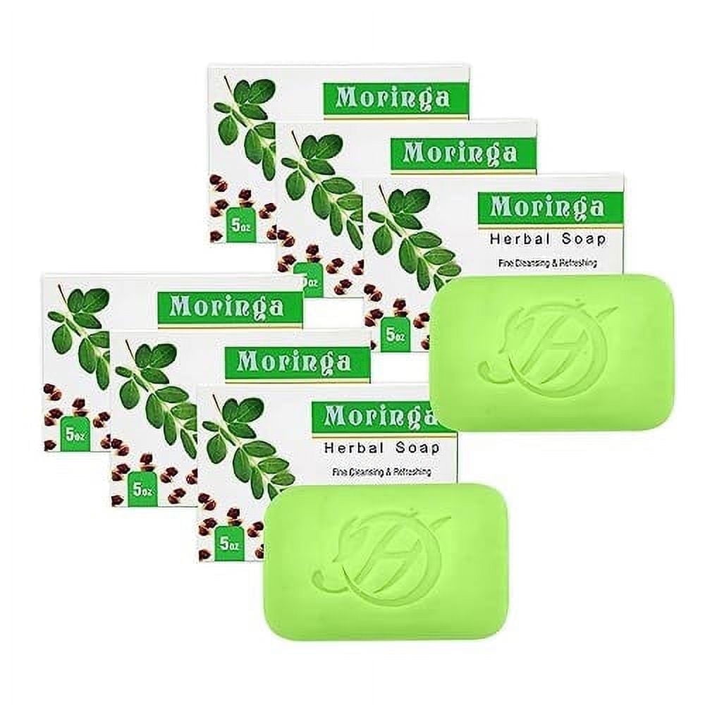 Herboganic Moringa Herbal Soap, Nourishing and Revitalizing, 5 oz Pack of 6
